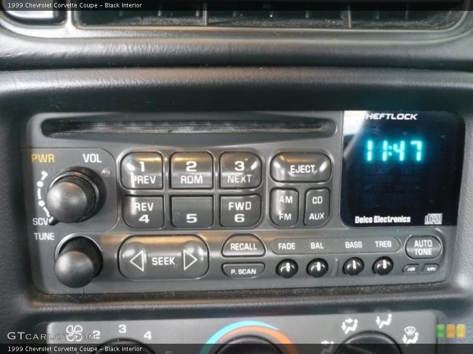 Black Interior Controls for the 1999 Chevrolet Corvette Coupe #47782881