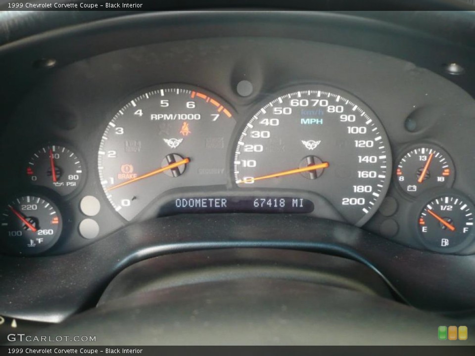 Black Interior Gauges for the 1999 Chevrolet Corvette Coupe #47782935
