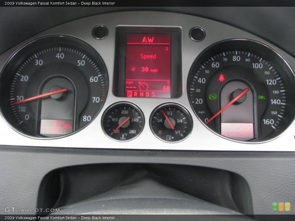 Deep Black Interior Gauges for the 2009 Volkswagen Passat Komfort Sedan #47783457