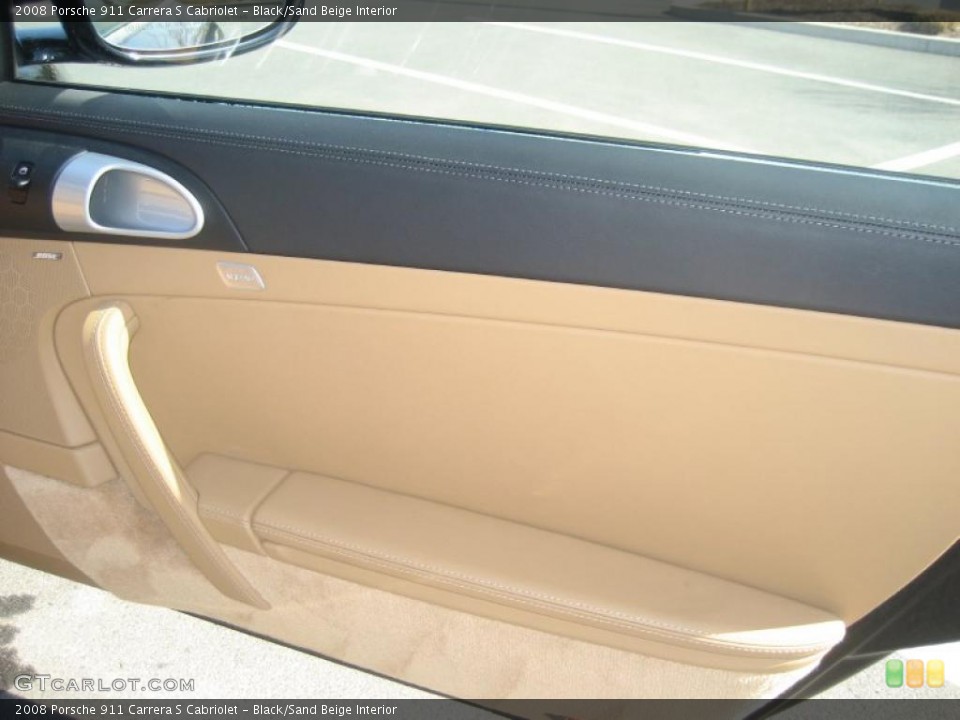 Black/Sand Beige Interior Door Panel for the 2008 Porsche 911 Carrera S Cabriolet #47787282
