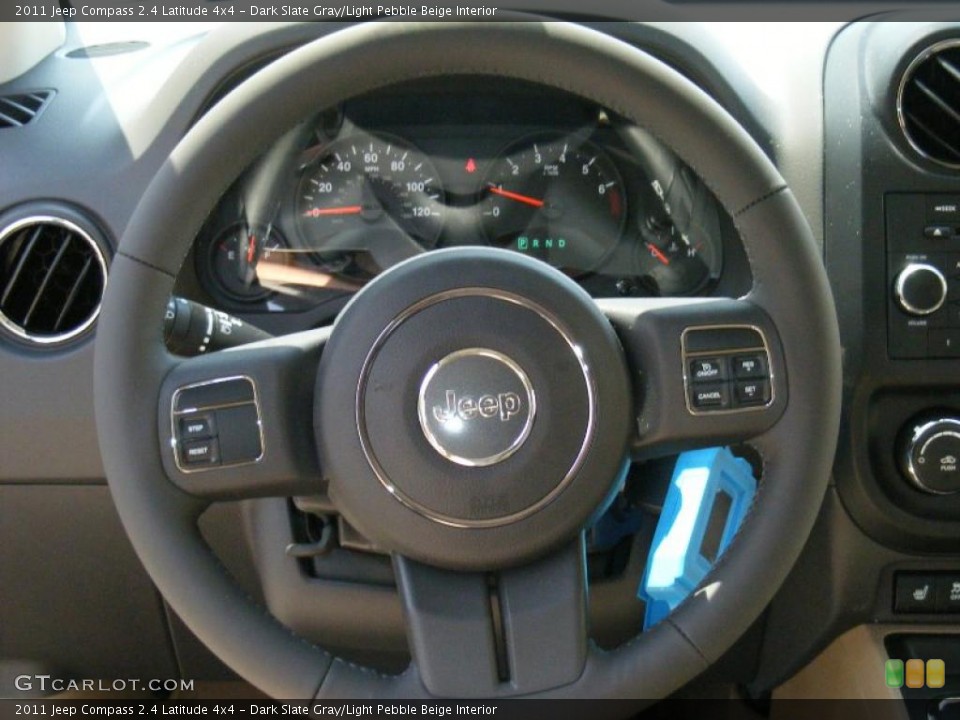 Dark Slate Gray/Light Pebble Beige Interior Steering Wheel for the 2011 Jeep Compass 2.4 Latitude 4x4 #47788404