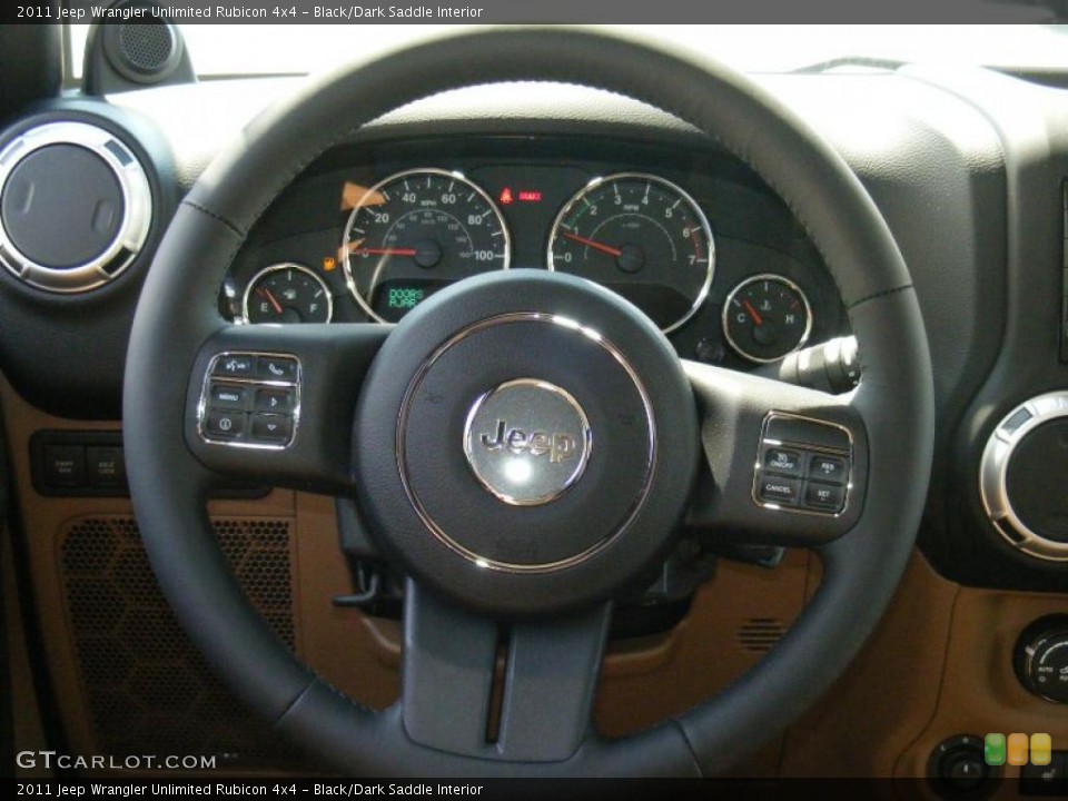 Black/Dark Saddle Interior Steering Wheel for the 2011 Jeep Wrangler Unlimited Rubicon 4x4 #47789619