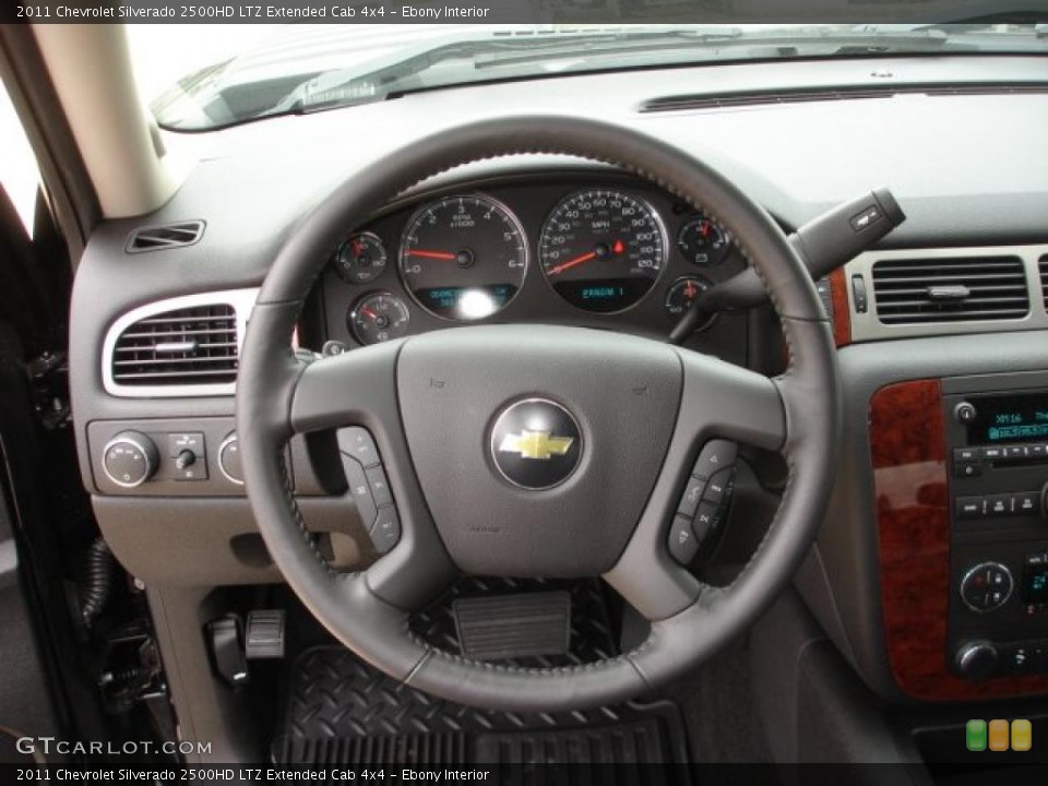 Ebony Interior Steering Wheel for the 2011 Chevrolet Silverado 2500HD LTZ Extended Cab 4x4 #47790231