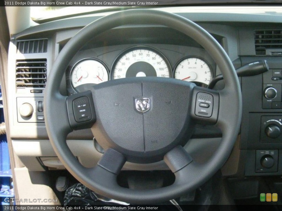Dark Slate Gray/Medium Slate Gray Interior Steering Wheel for the 2011 Dodge Dakota Big Horn Crew Cab 4x4 #47790360