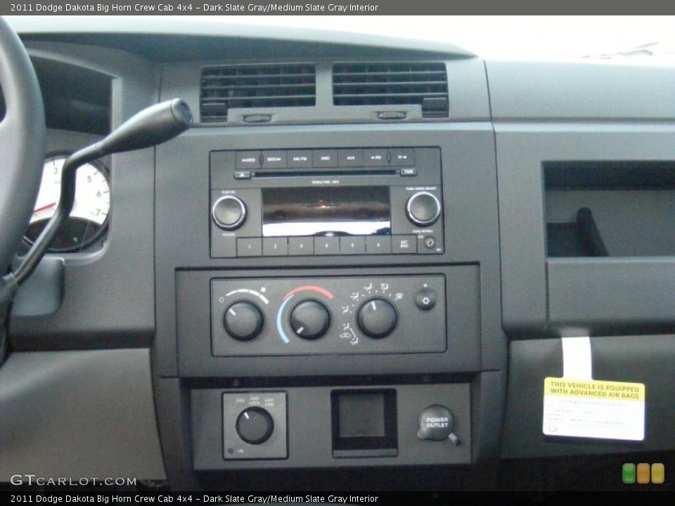 Dark Slate Gray/Medium Slate Gray Interior Controls for the 2011 Dodge Dakota Big Horn Crew Cab 4x4 #47790375