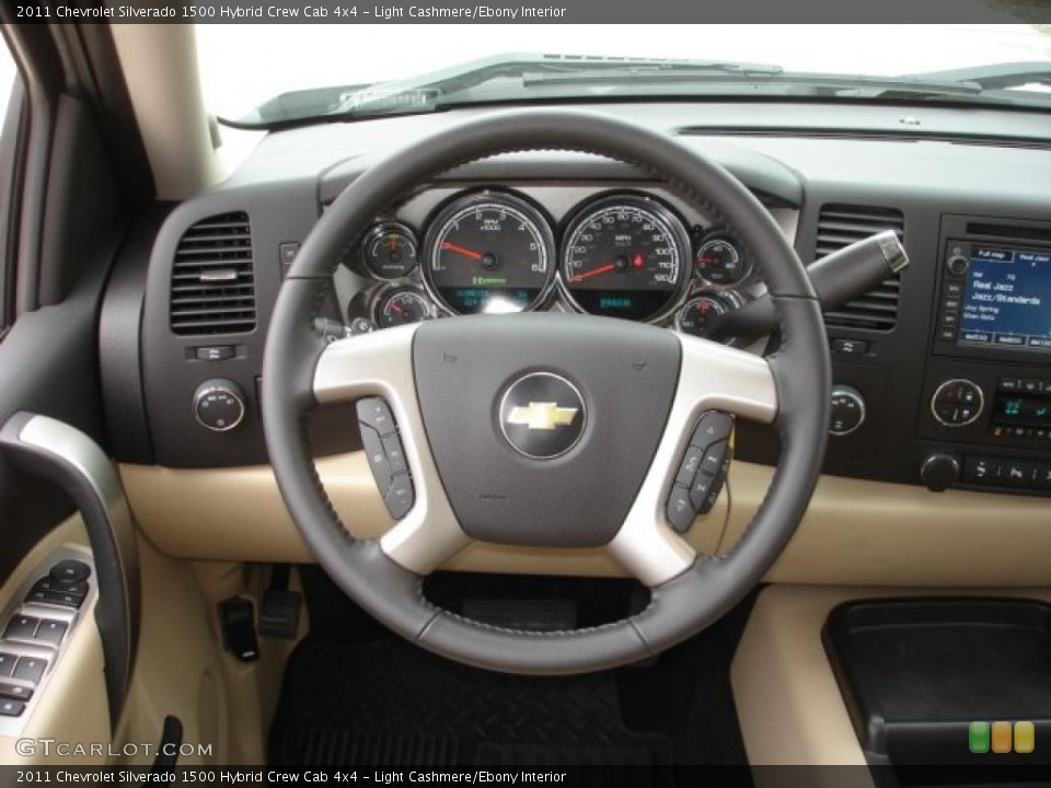 Light Cashmere/Ebony Interior Steering Wheel for the 2011 Chevrolet Silverado 1500 Hybrid Crew Cab 4x4 #47791540