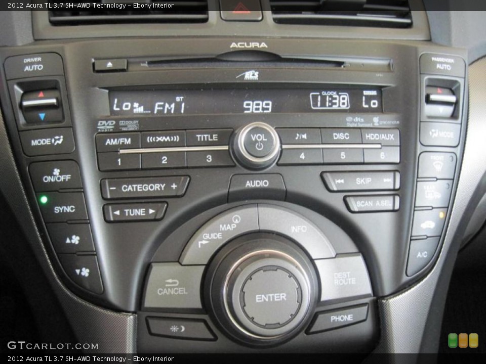 Ebony Interior Controls for the 2012 Acura TL 3.7 SH-AWD Technology #47800016