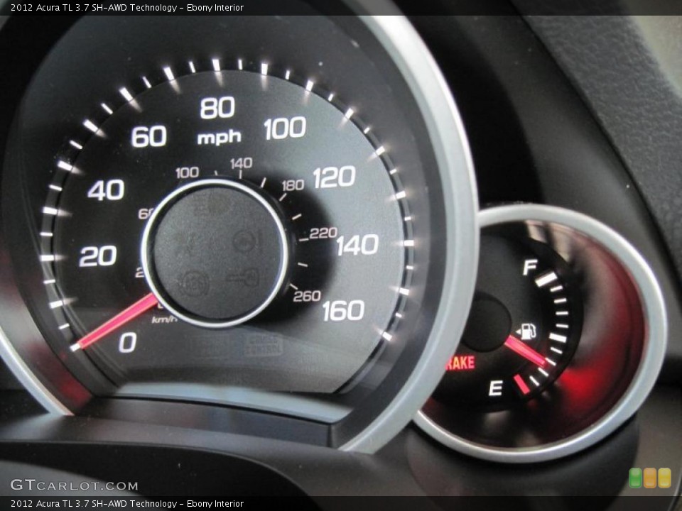 Ebony Interior Gauges for the 2012 Acura TL 3.7 SH-AWD Technology #47800136