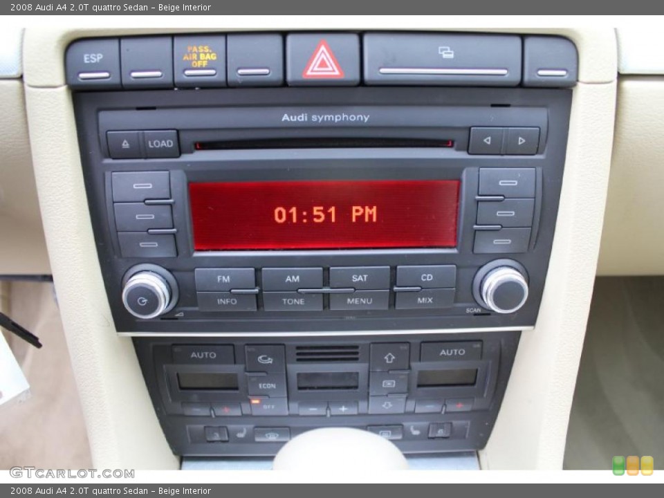 Beige Interior Controls for the 2008 Audi A4 2.0T quattro Sedan #47805116