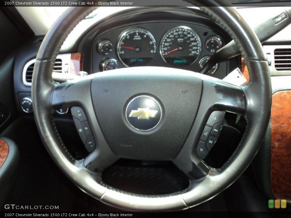 Ebony Black Interior Steering Wheel for the 2007 Chevrolet Silverado 1500 LTZ Crew Cab 4x4 #47809100