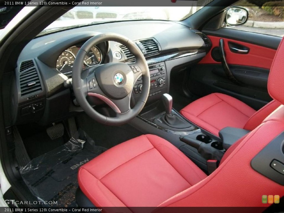 Coral Red Interior Prime Interior for the 2011 BMW 1 Series 128i Convertible #47814689