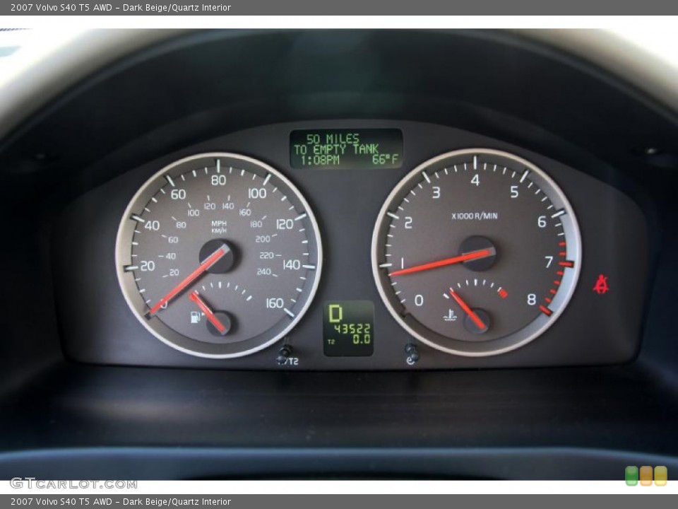 Dark Beige/Quartz Interior Gauges for the 2007 Volvo S40 T5 AWD #47814875