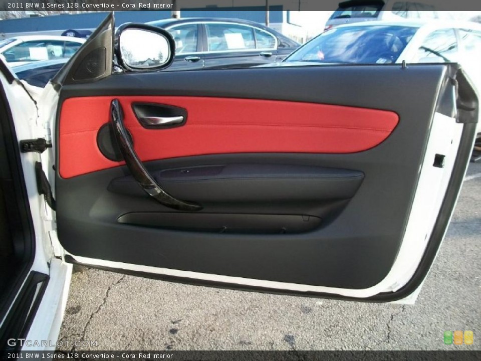 Coral Red Interior Door Panel for the 2011 BMW 1 Series 128i Convertible #47814882