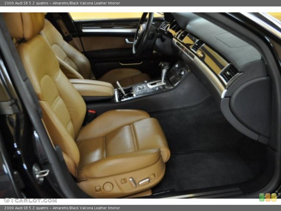 Amaretto/Black Valcona Leather 2009 Audi S8 Interiors