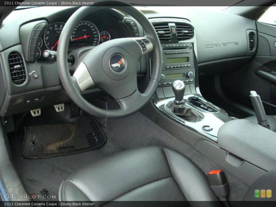 Ebony Black Interior Prime Interior for the 2011 Chevrolet Corvette Coupe #47832518