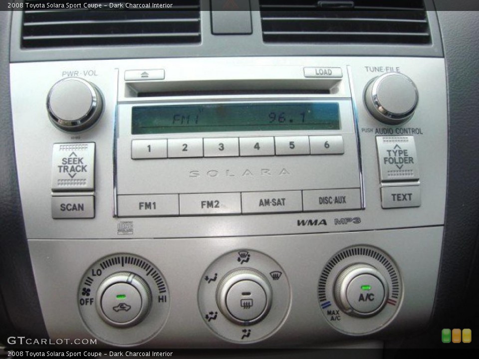 Dark Charcoal Interior Controls for the 2008 Toyota Solara Sport Coupe #47834345