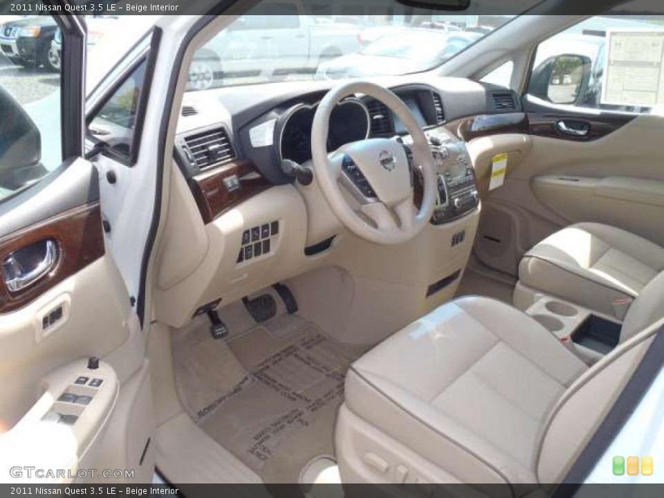 Beige 2011 Nissan Quest Interiors