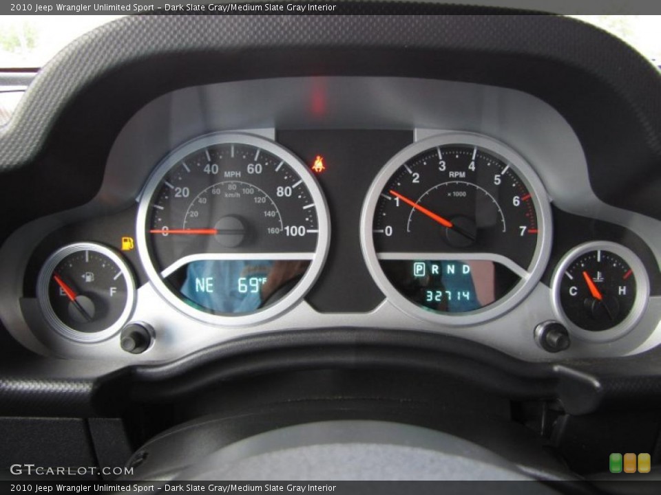 Dark Slate Gray/Medium Slate Gray Interior Gauges for the 2010 Jeep Wrangler Unlimited Sport #47842586
