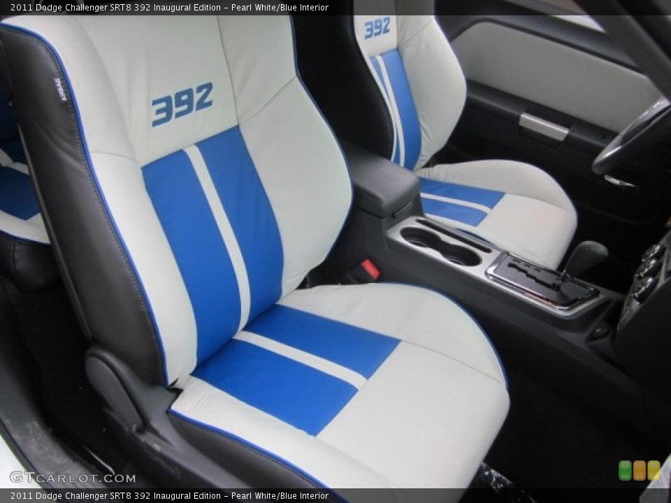 Pearl White/Blue Interior Photo for the 2011 Dodge Challenger SRT8 392 Inaugural Edition #47843849