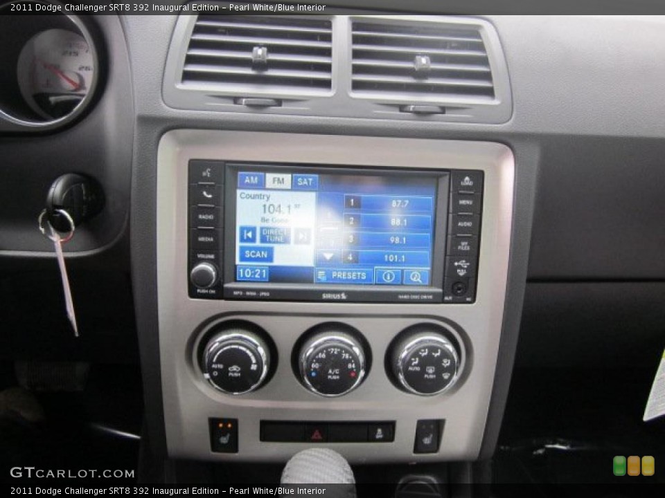 Pearl White/Blue Interior Controls for the 2011 Dodge Challenger SRT8 392 Inaugural Edition #47843948