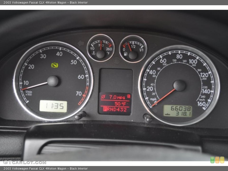 Black Interior Gauges for the 2003 Volkswagen Passat GLX 4Motion Wagon #47850413