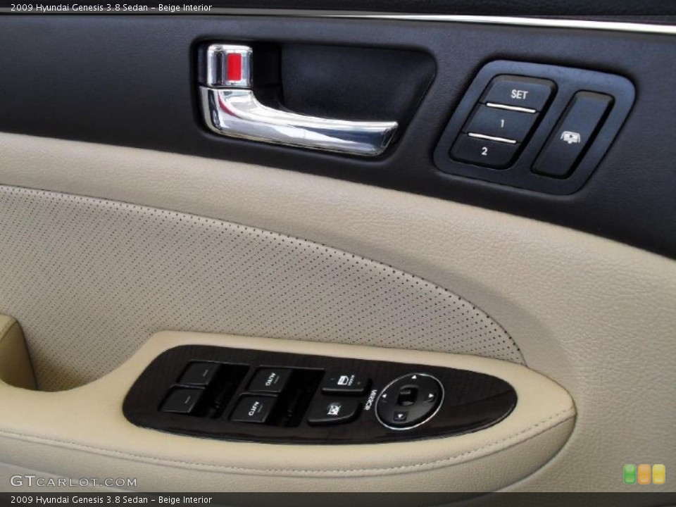 Beige Interior Controls for the 2009 Hyundai Genesis 3.8 Sedan #47860006