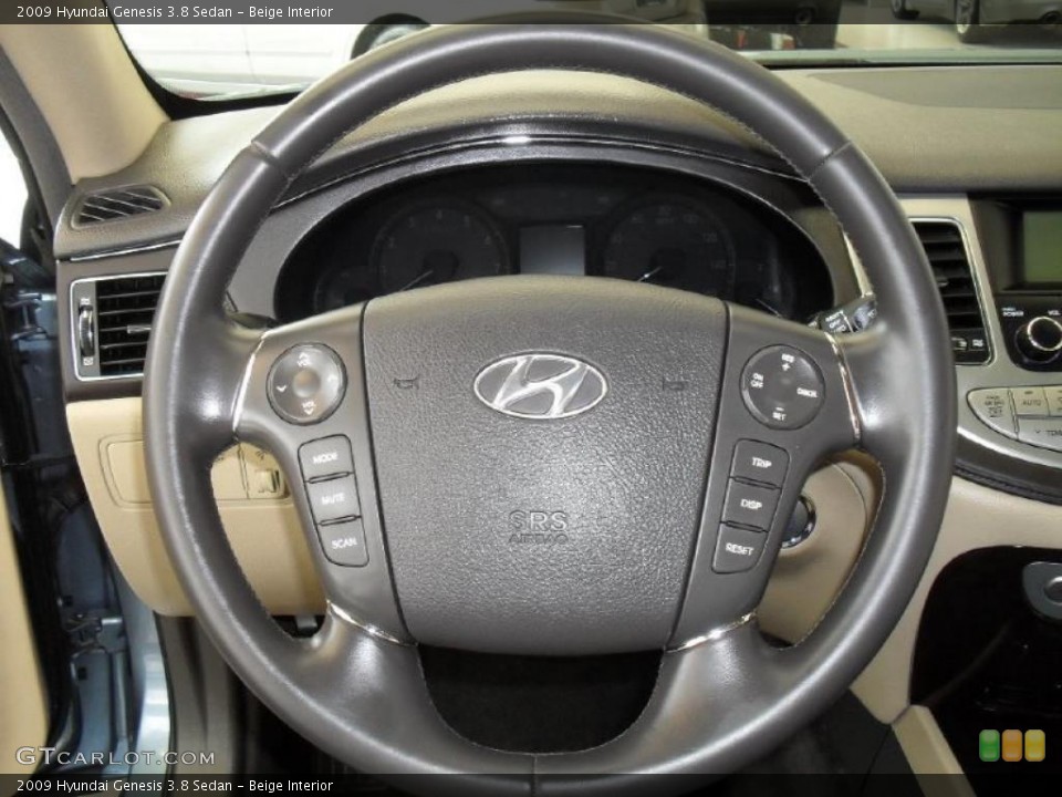 Beige Interior Steering Wheel for the 2009 Hyundai Genesis 3.8 Sedan #47860039