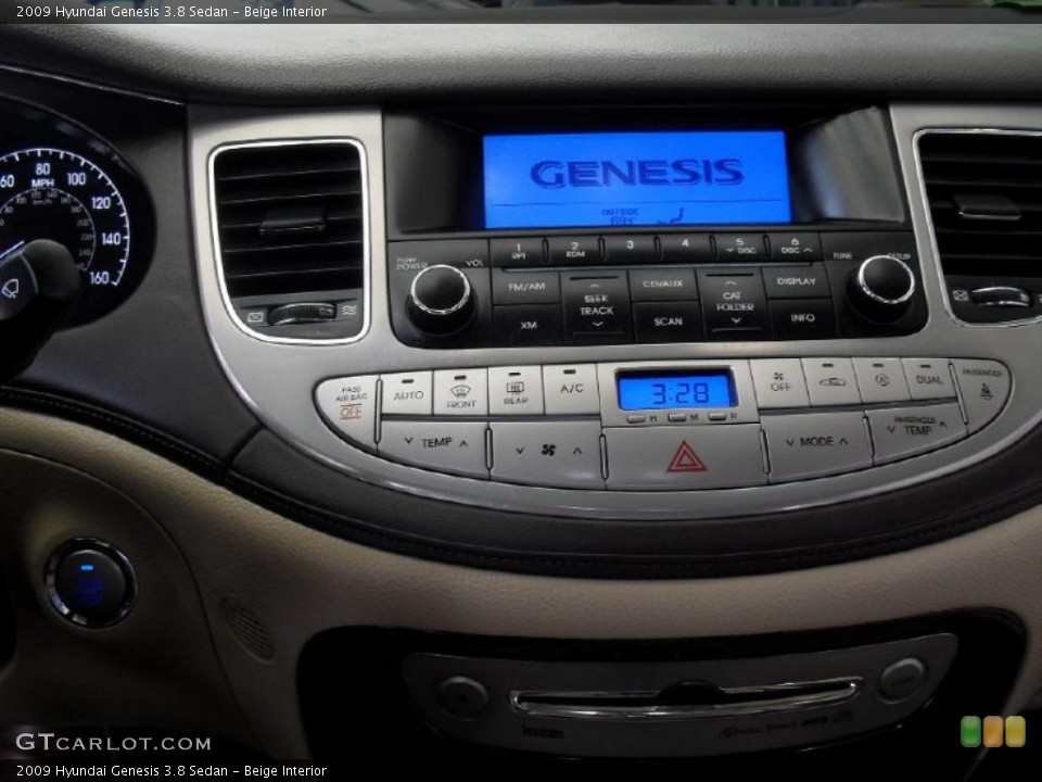 Beige Interior Controls for the 2009 Hyundai Genesis 3.8 Sedan #47860069