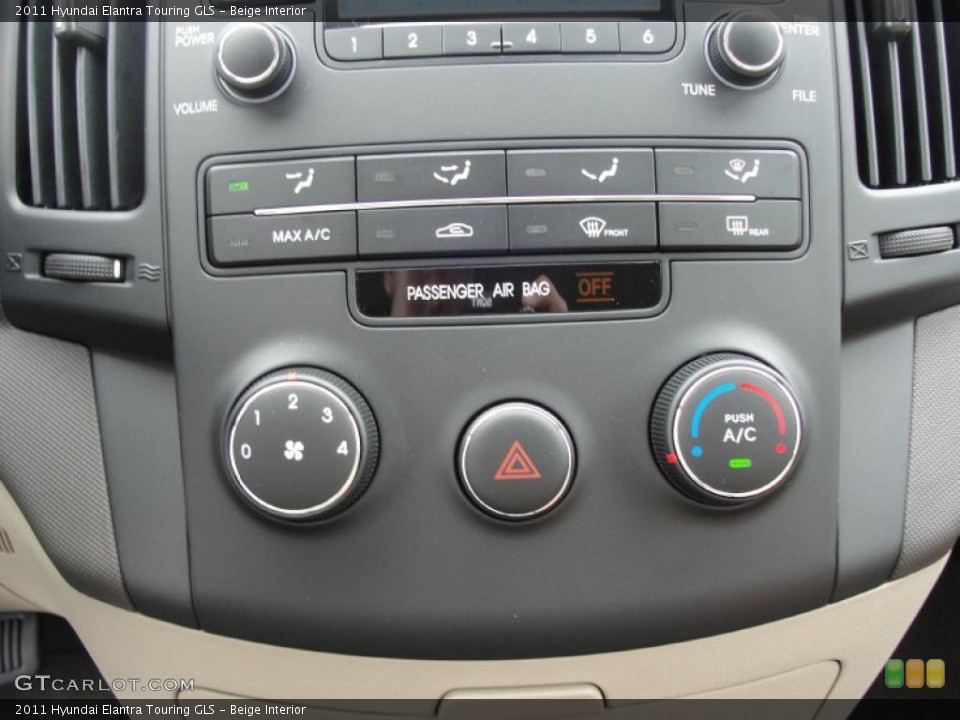 Beige Interior Controls for the 2011 Hyundai Elantra Touring GLS #47881595