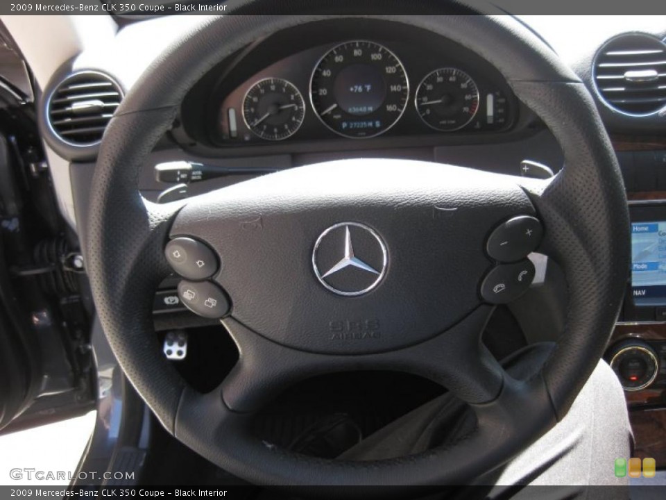 Black Interior Steering Wheel for the 2009 Mercedes-Benz CLK 350 Coupe #47887793