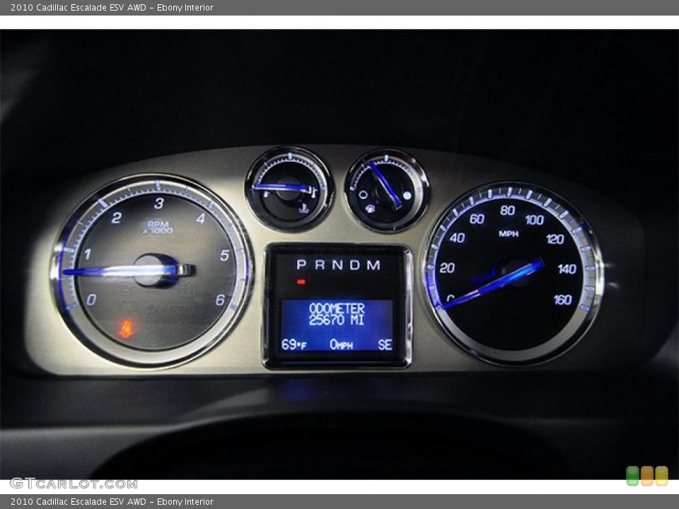 Ebony Interior Gauges for the 2010 Cadillac Escalade ESV AWD #47918043