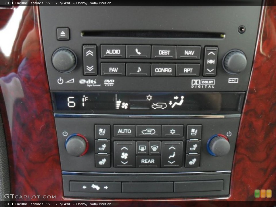 Ebony/Ebony Interior Controls for the 2011 Cadillac Escalade ESV Luxury AWD #47918589
