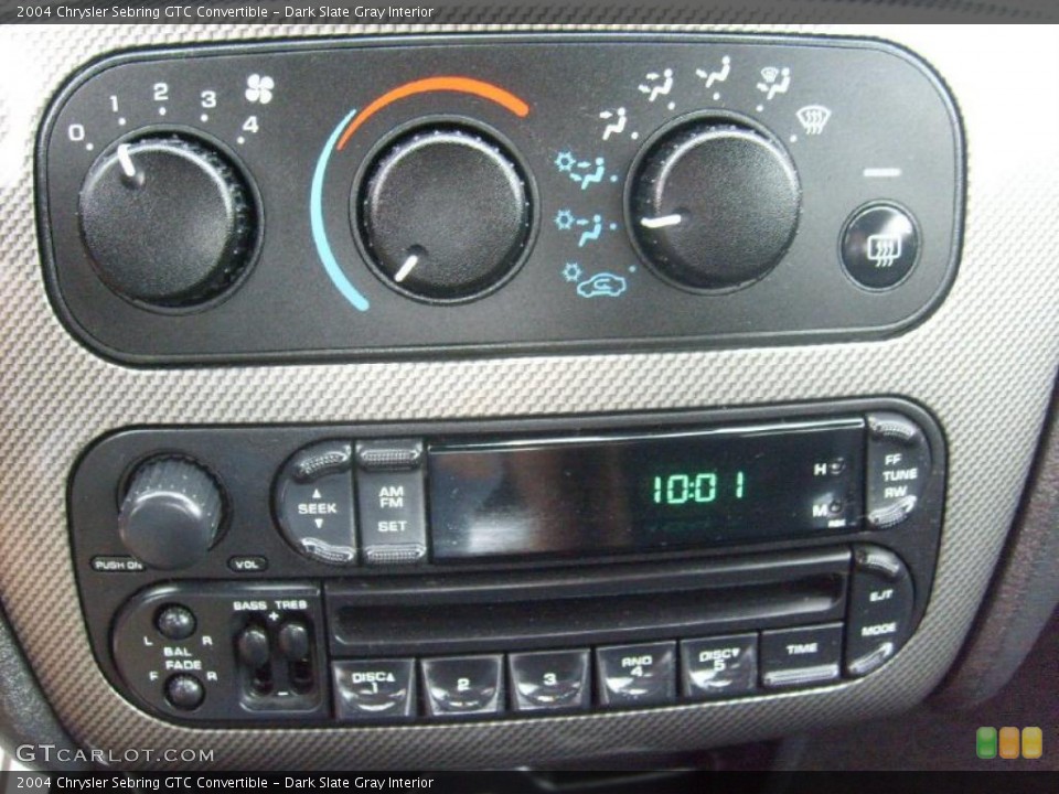 Dark Slate Gray Interior Controls for the 2004 Chrysler Sebring GTC Convertible #47920746