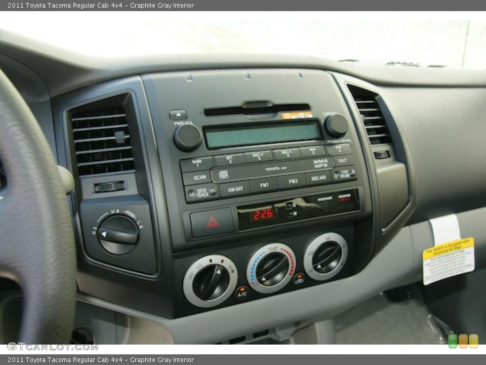 Graphite Gray Interior Controls for the 2011 Toyota Tacoma Regular Cab 4x4 #47925201