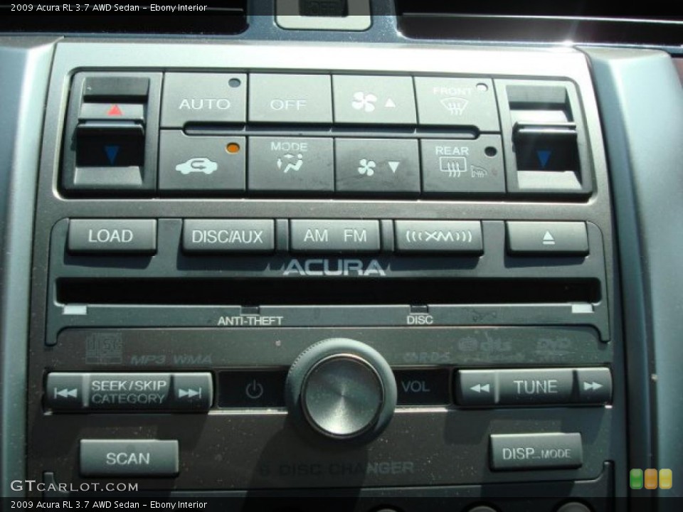 Ebony Interior Controls for the 2009 Acura RL 3.7 AWD Sedan #47925339