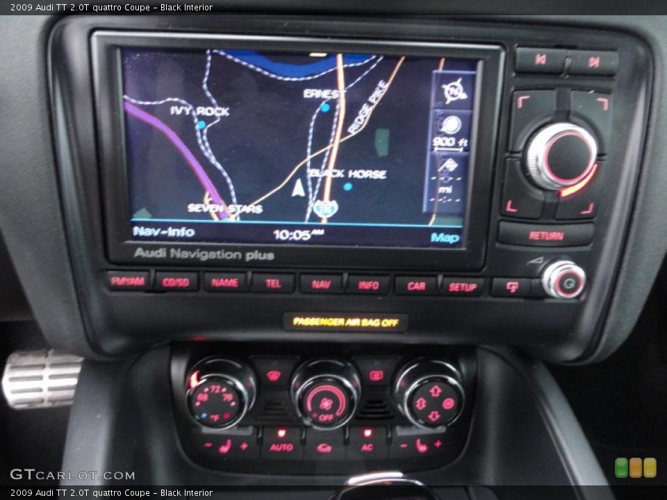Black Interior Navigation for the 2009 Audi TT 2.0T quattro Coupe #47932107