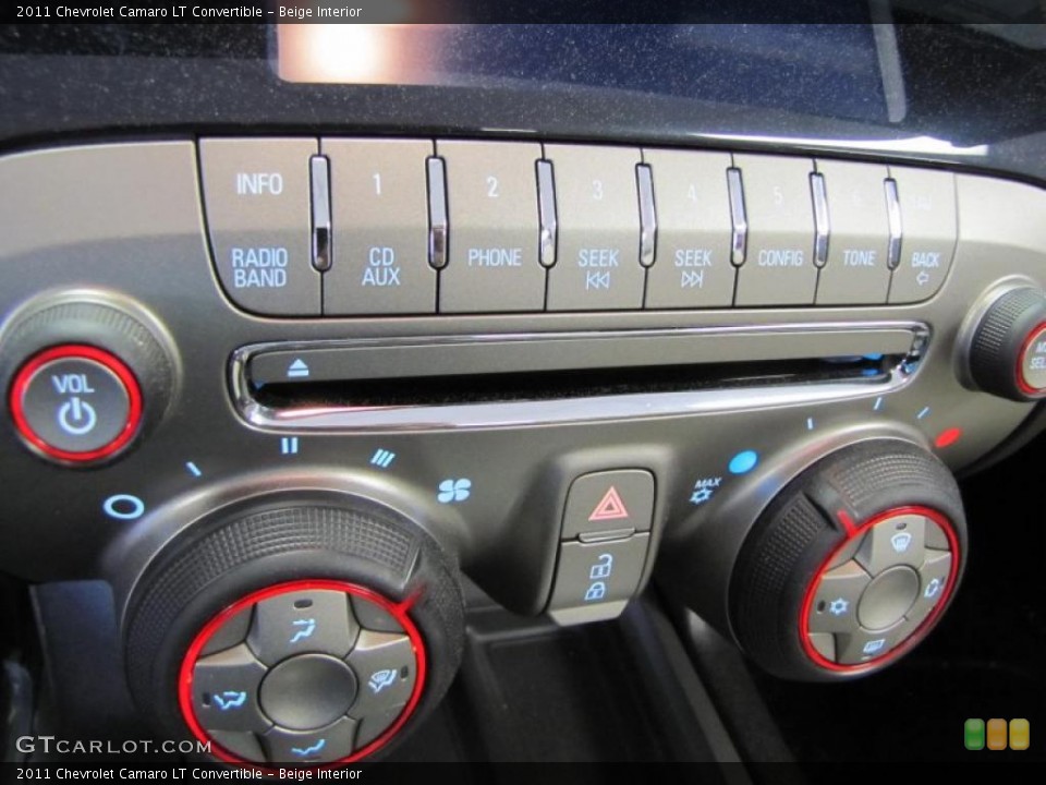 Beige Interior Controls for the 2011 Chevrolet Camaro LT Convertible #47945322
