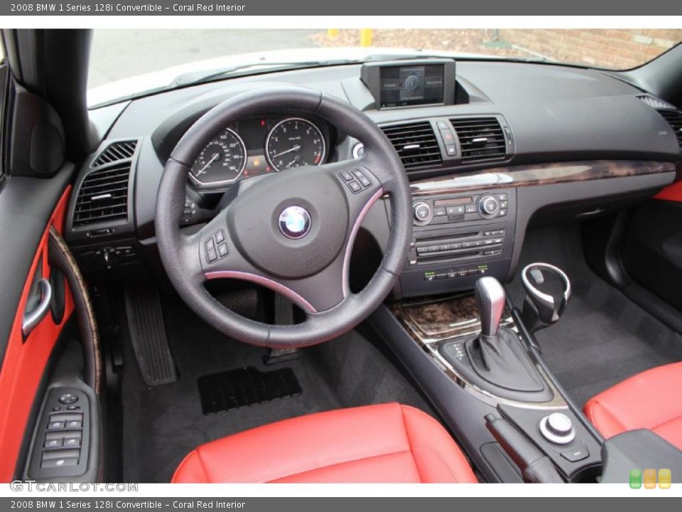 Coral Red Interior Dashboard for the 2008 BMW 1 Series 128i Convertible #47946621