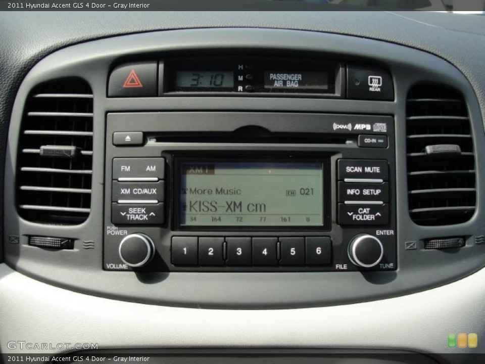 Gray Interior Controls for the 2011 Hyundai Accent GLS 4 Door #47967878