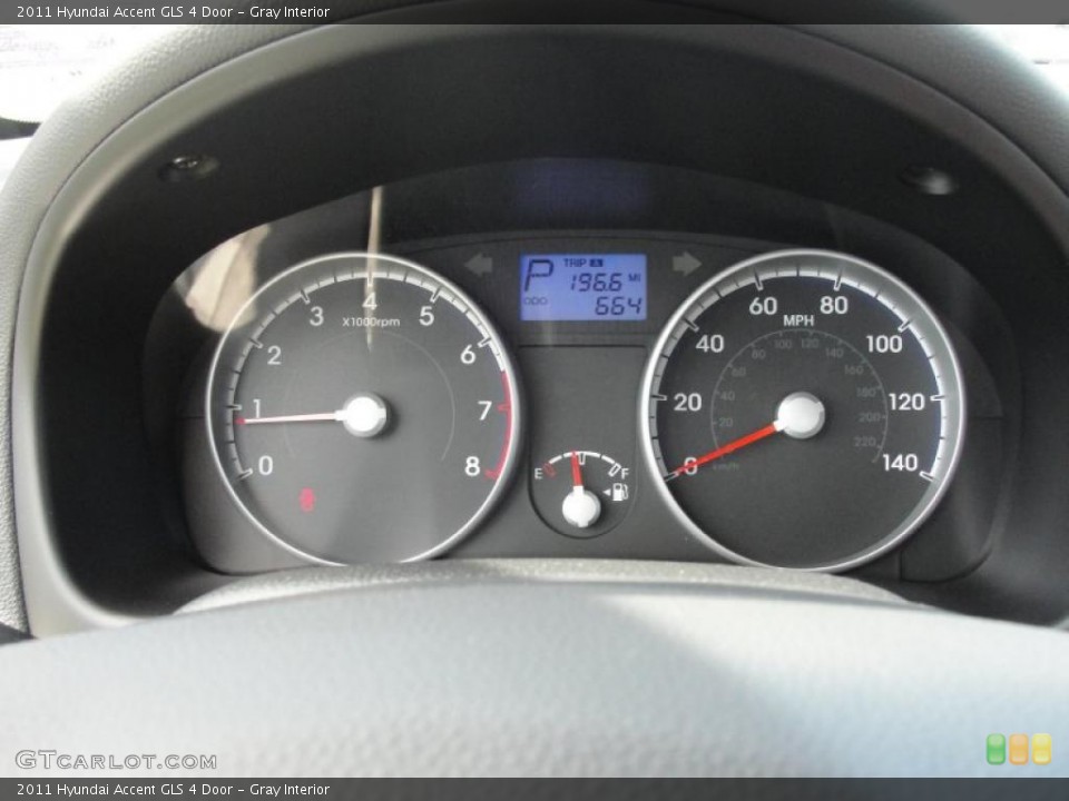 Gray Interior Gauges for the 2011 Hyundai Accent GLS 4 Door #47967947