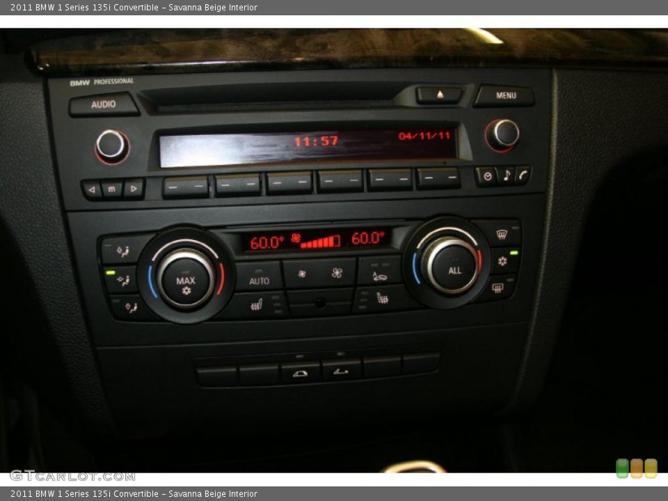 Savanna Beige Interior Controls for the 2011 BMW 1 Series 135i Convertible #47970206
