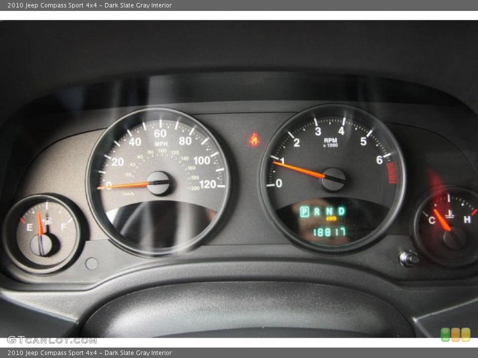 Dark Slate Gray Interior Gauges for the 2010 Jeep Compass Sport 4x4 #47978363