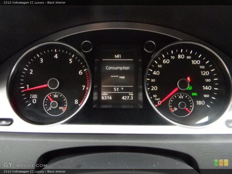 Black Interior Gauges for the 2010 Volkswagen CC Luxury #47979347