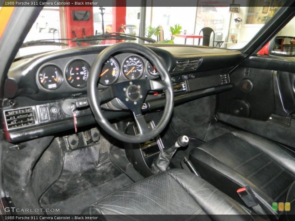 Black Interior Photo for the 1988 Porsche 911 Carrera Cabriolet #47984021