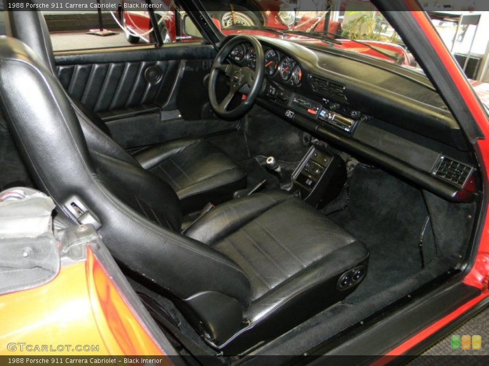Black Interior Photo for the 1988 Porsche 911 Carrera Cabriolet #47984162