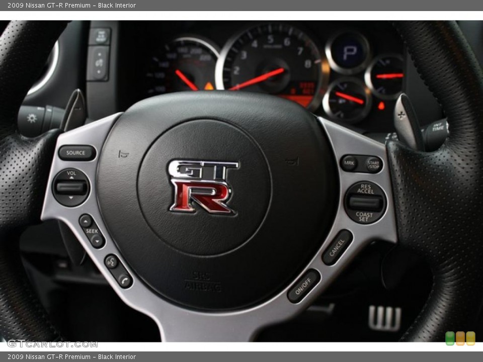Black Interior Steering Wheel for the 2009 Nissan GT-R Premium #47984864