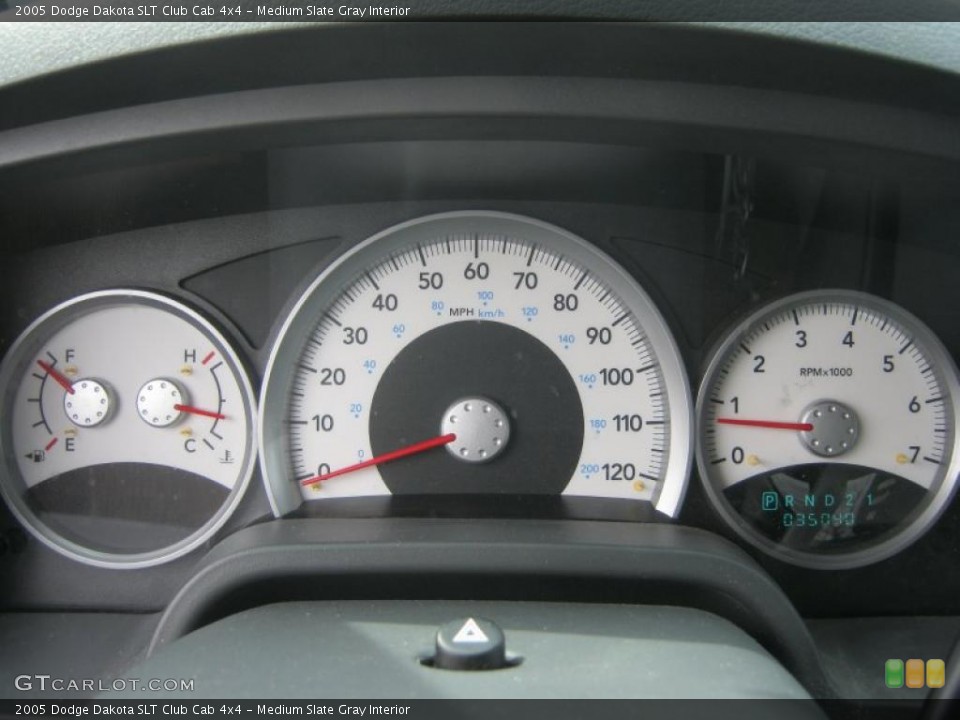 Medium Slate Gray Interior Gauges for the 2005 Dodge Dakota SLT Club Cab 4x4 #47984948