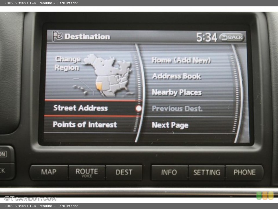 Black Interior Navigation for the 2009 Nissan GT-R Premium #47984960