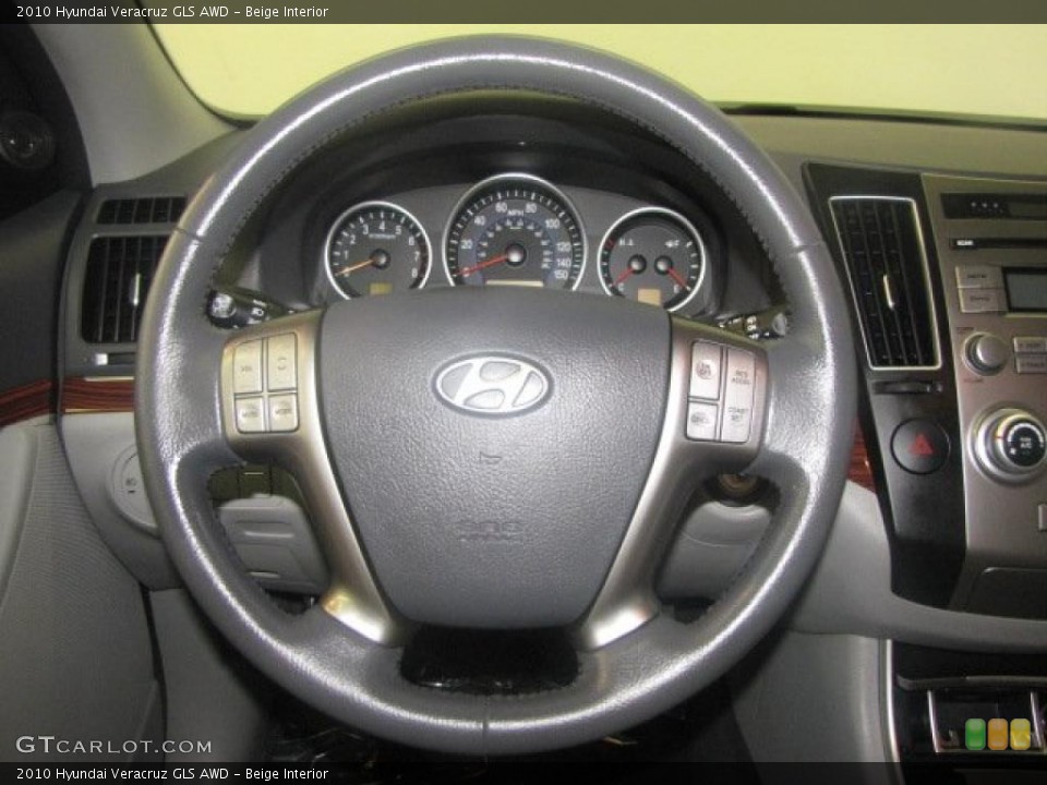 Beige Interior Steering Wheel for the 2010 Hyundai Veracruz GLS AWD #47985113