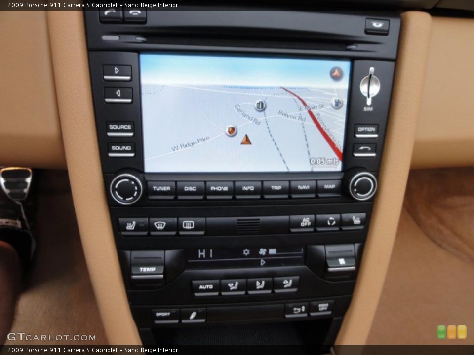 Sand Beige Interior Navigation for the 2009 Porsche 911 Carrera S Cabriolet #47990583